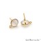 Round Gemstone Stud Earrings with Loop, 12x9mm Gold Plated DIY Earring Findings, GemMartUSA (90023)